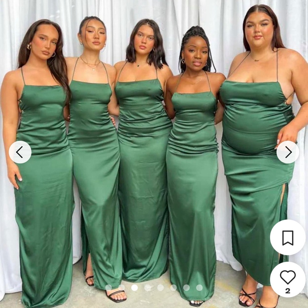 Beginning Boutique Lace-Up Back Maxi Dress with Slit | Size XS | Emerald Green